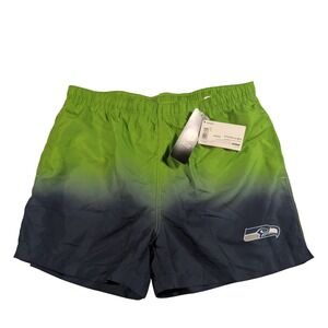 NFL Swim Trunks Mens Large Green Seattle Seahawks Ombre Board Shorts FOCO NEW